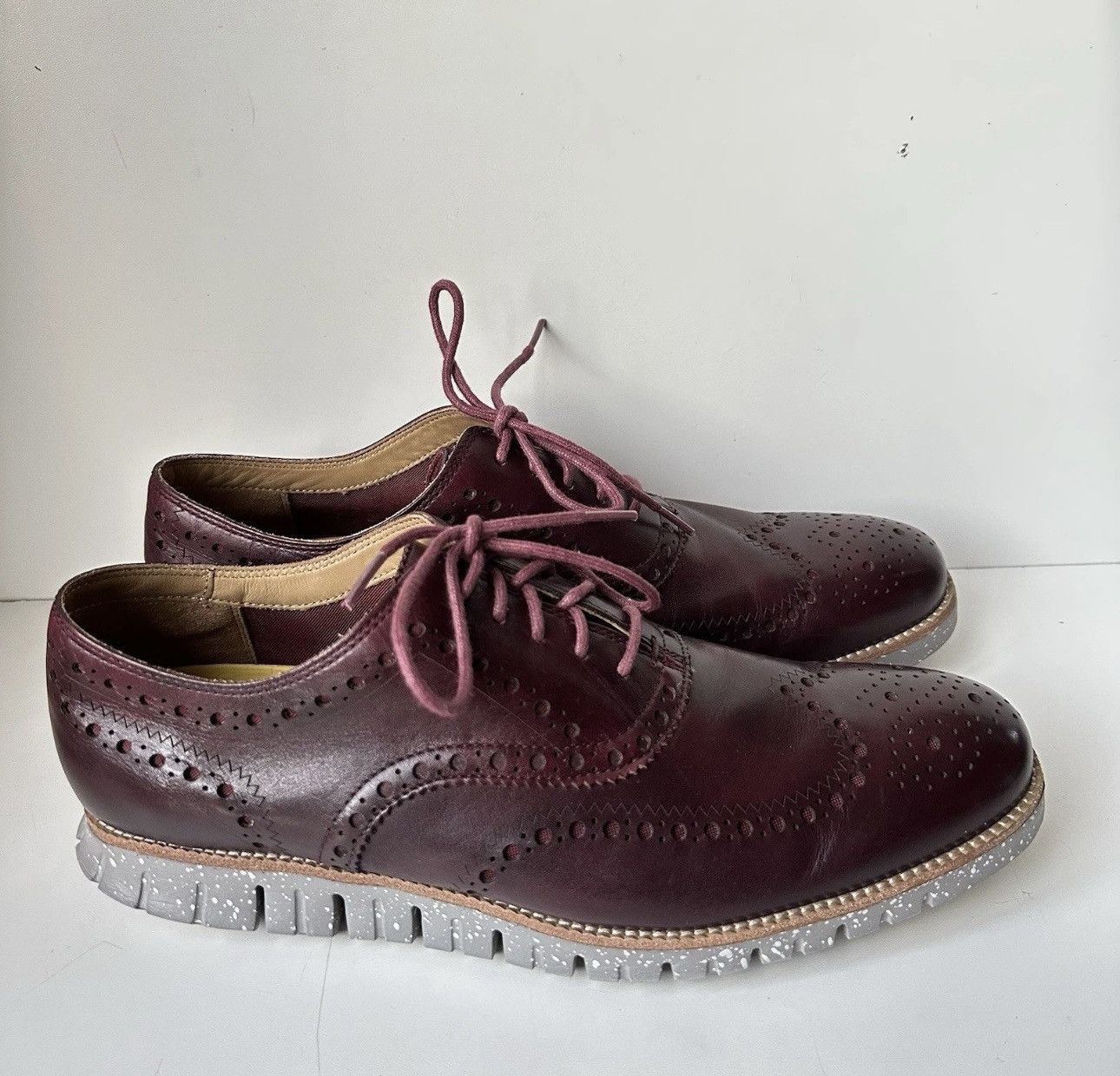 Cole Haan Cole Haan Zerogrand Men's 13 Burgundy Leather Oxford Casual Size US 13 / EU 46 - 3 Thumbnail