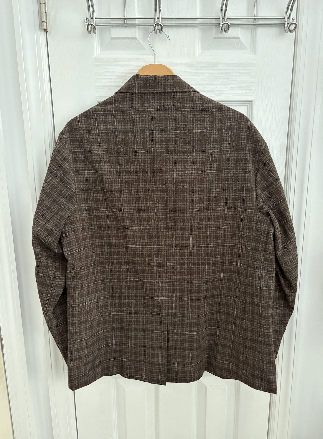 Three-Button Jacket - Kasuri Wool Check in Gray, Men's (Size M) — image 4 of 4