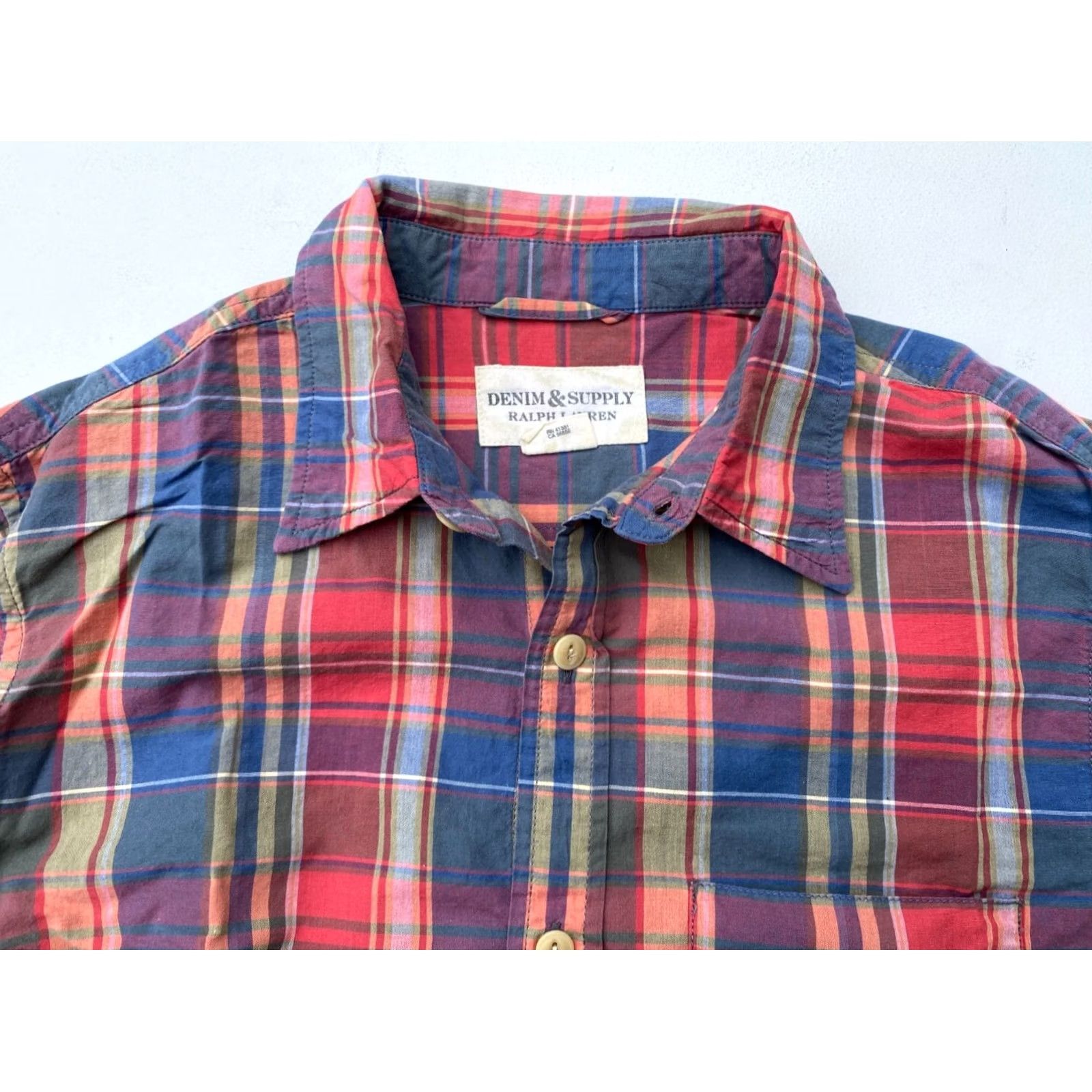Vintage VINTAGE Denim & Supply Ralph Lauren Button-Up Shirt Plaid Mens Sz M Size US M / EU 48-50 / 2 - 4 Thumbnail