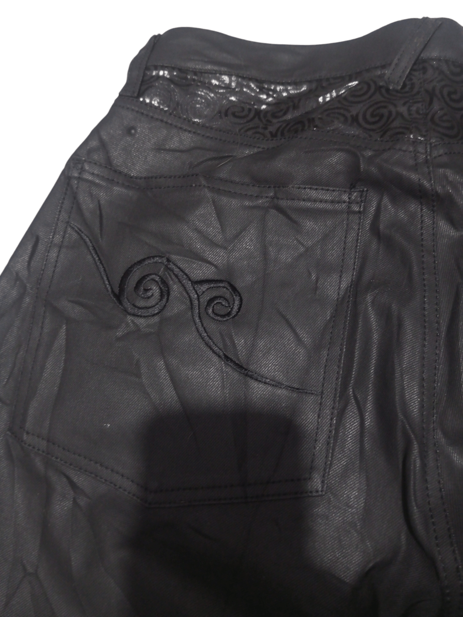 20471120 Vintage peacemaker tribal black on black wax denim Size US 29 - 10 Thumbnail