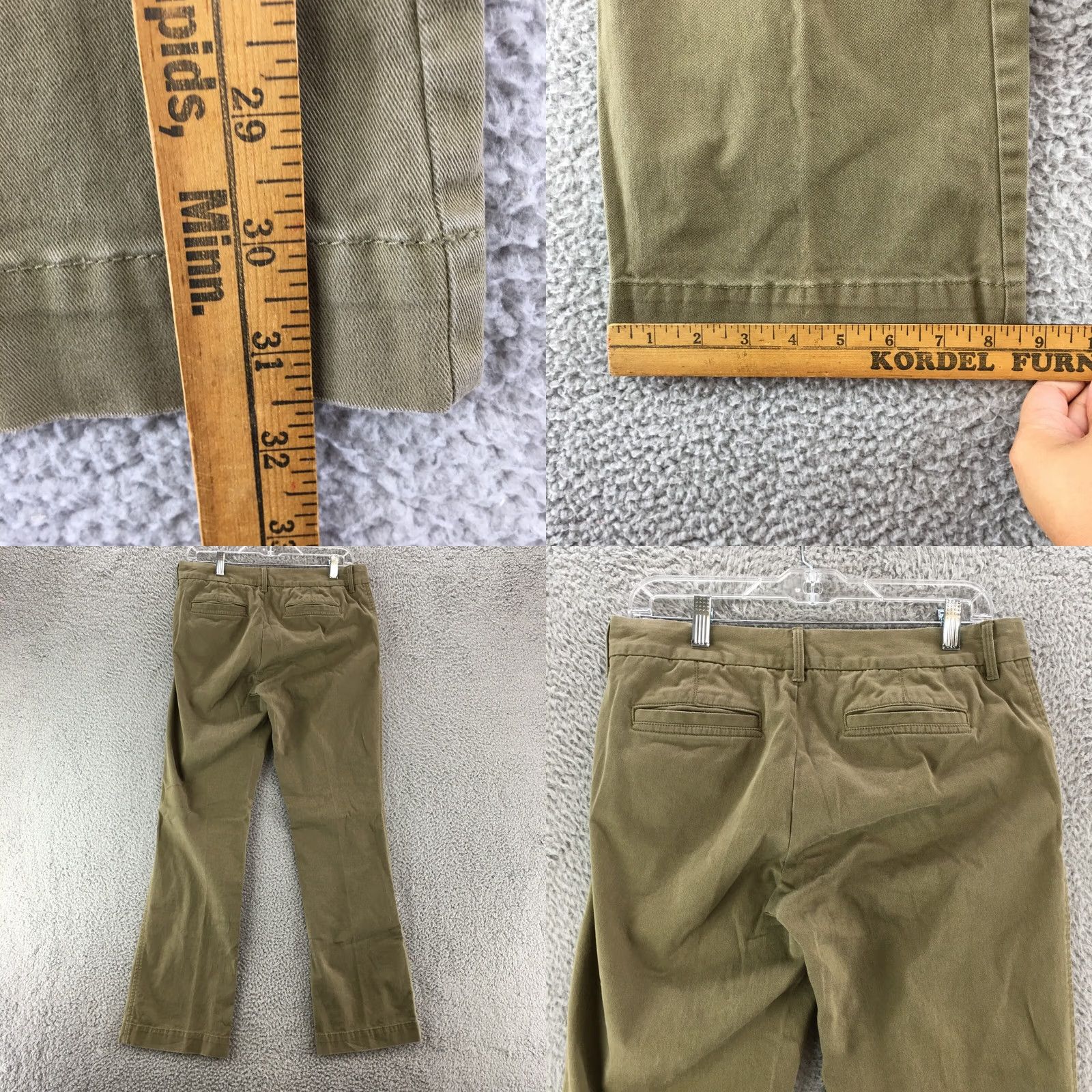 Banana Republic Banana Republic Stretch Wide-Leg Weekend Chino Pants Womens 4 Green Zip Regular Length Inseam 31.5in Classic Comfort Pockets Satin? (not allowed) Size 27" / US 4 / IT 40 - 8 Thumbnail