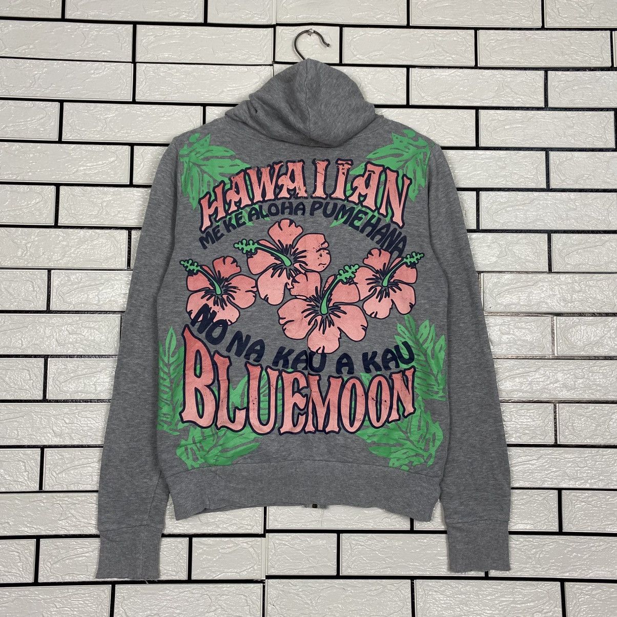 📌Vintage Zipper Sweater Hawaiian Blue Moon Big Logo