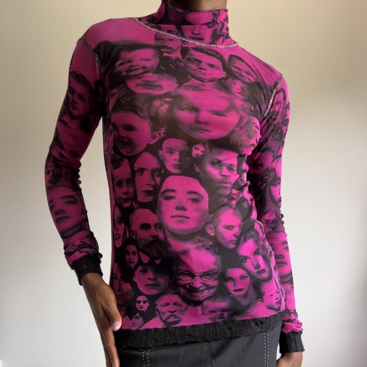 Jean Paul Gaultier Vintage Jean Paul Gaultier Faces Mesh Top Size L / US 10 / IT 46 - 1 Thumbnail