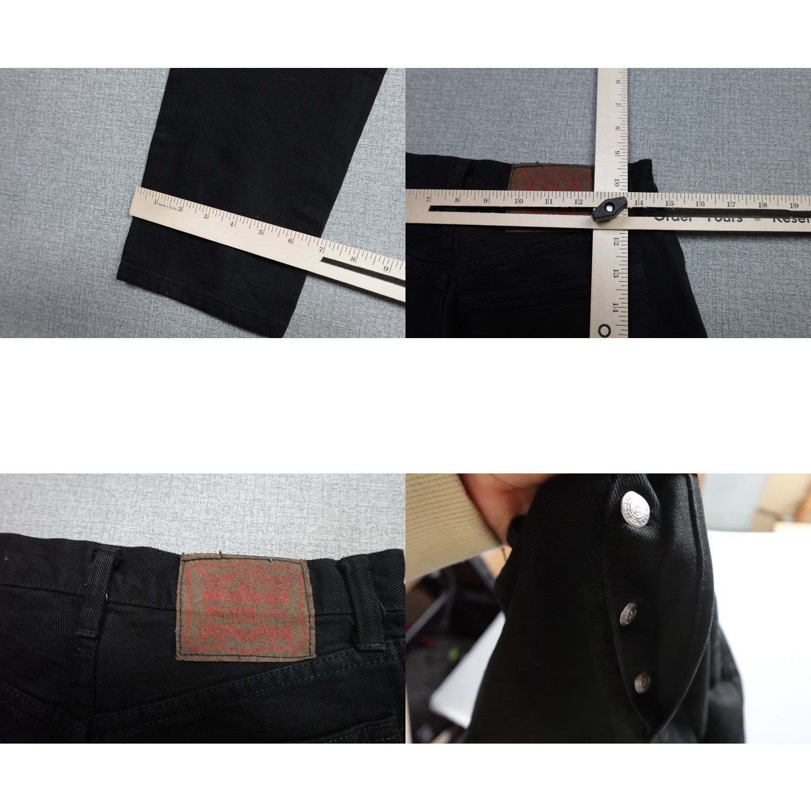 Vintage BIG STAR Jeans Men 30x34 Black Cowboy Western Dark Wash Straight Leg Jeans Size US 30 / EU 46 - 8 Thumbnail