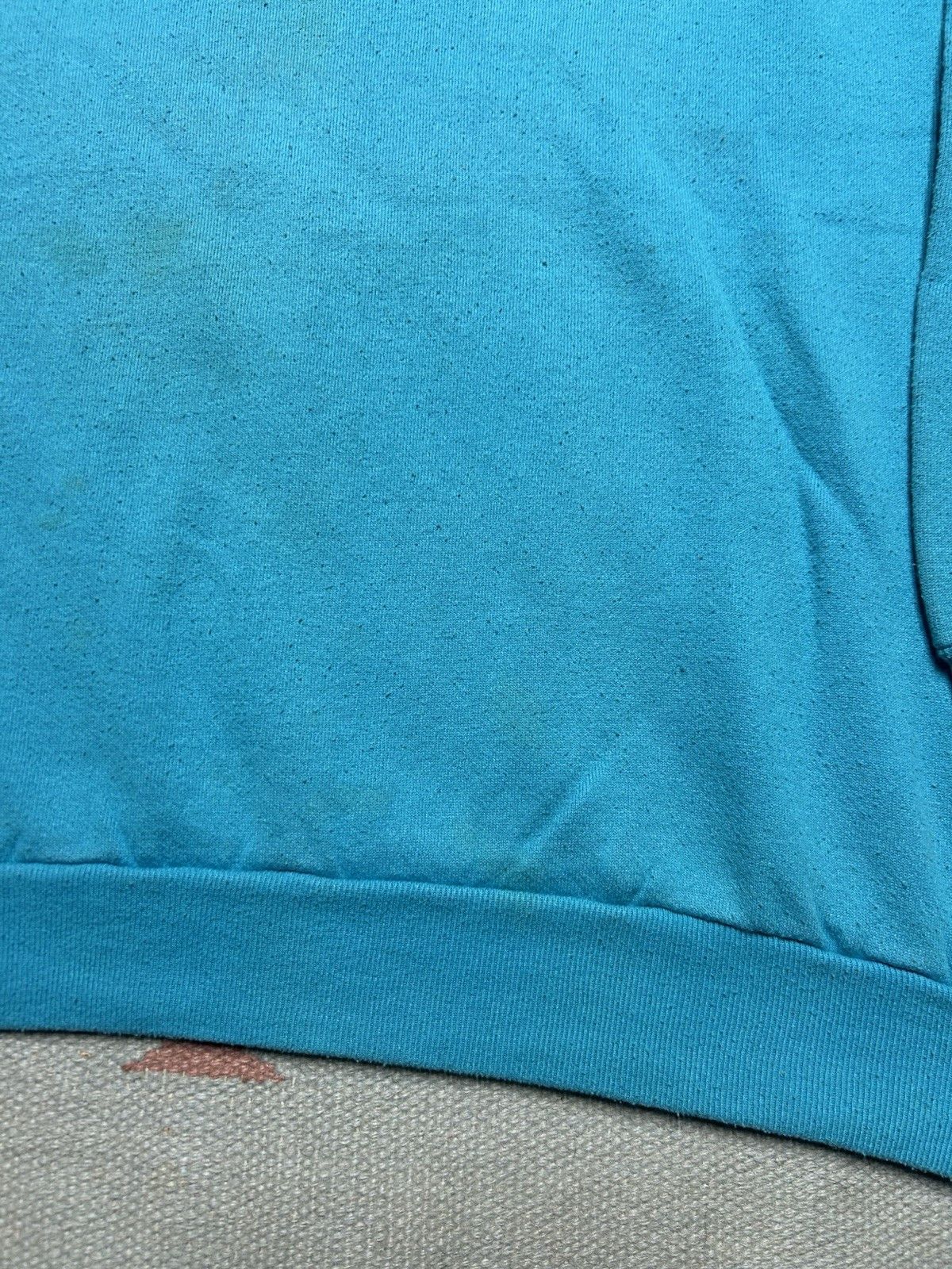 Vintage Vintage 80s crewneck sweatshirt blank teal turquoise blue XL Size US XL / EU 56 / 4 - 2 Thumbnail