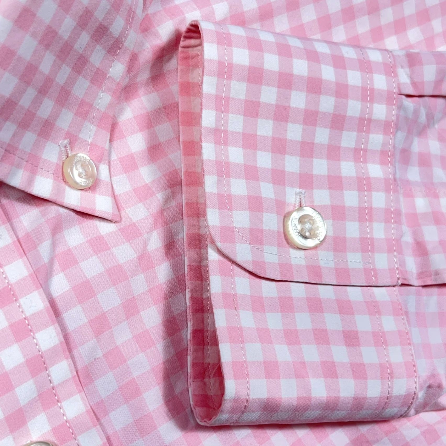 Vineyard Vines VINEYARD VINES Shirt Men Medium Pink Slim Fit Nylon Button Up Performance Check Size US M / EU 48-50 / 2 - 5 Thumbnail