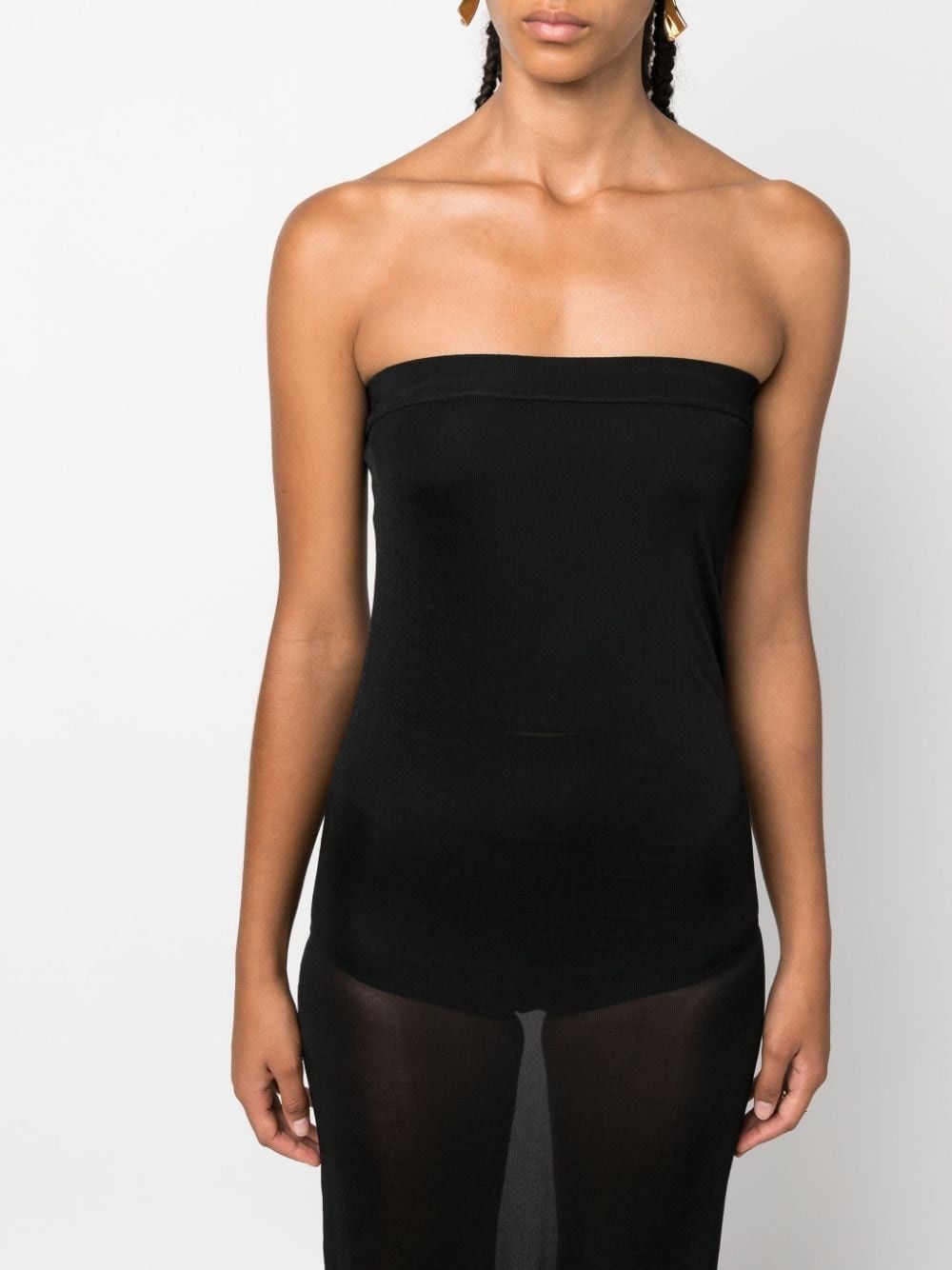 Saint Laurent Paris o1s1wg111124 Long Strapless Dress in Knit in Black Size S / US 4 / IT 40 - 5 Thumbnail