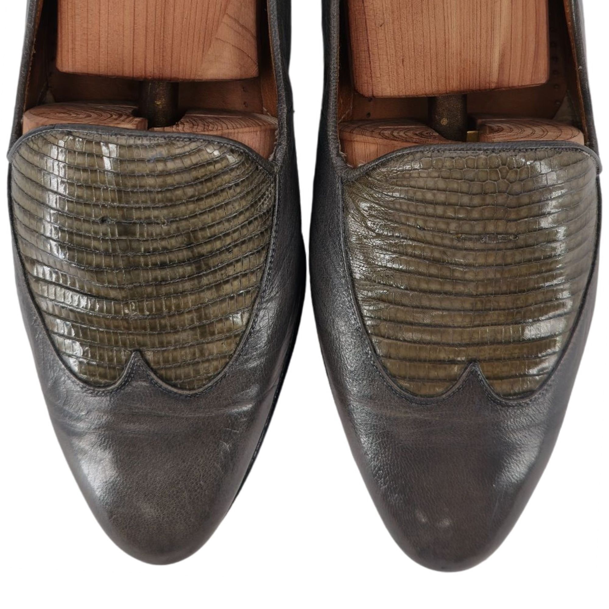 Valentino Vintage Exotic Rodolfo Valentino Gray Teju Lizard Men Size 9 Size US 9 / EU 42 - 2 Thumbnail