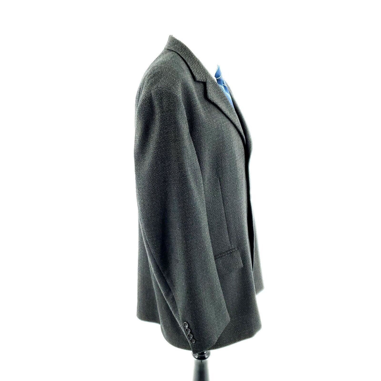Joseph & Feiss Joseph & Feiss Tweed Wool 3 Button Sport Coat 46R Green Blue Size 46R - 6 Thumbnail
