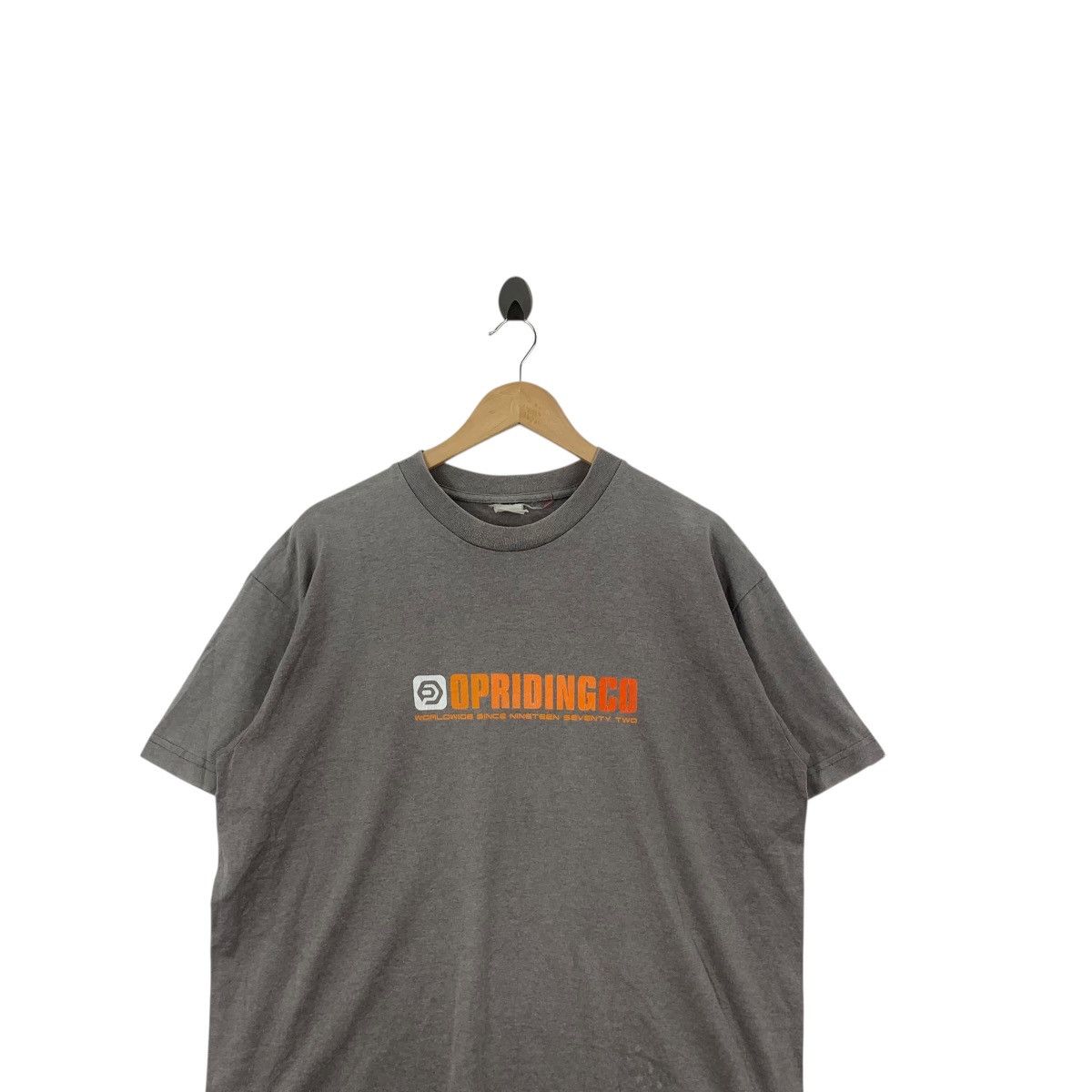 Vintage Vintage Opriding Co Graphic T-Shirt Grey Minimal Logo Size US XL / EU 56 / 4 - 2 Thumbnail