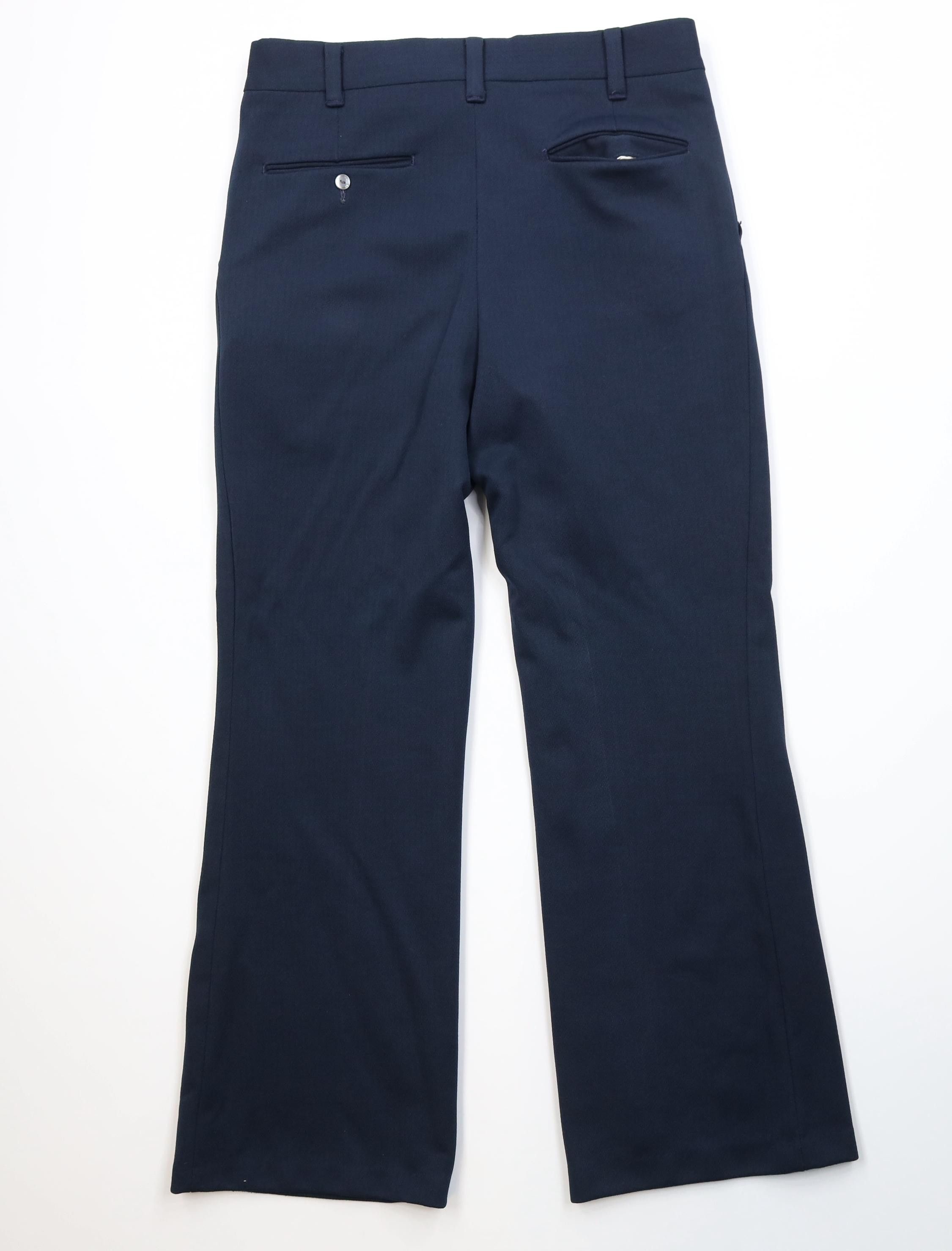Vintage Vintage 70s Streetwear Flared Wide Leg Chino Pants Blue USA Size US 34 / EU 50 - 11 Thumbnail