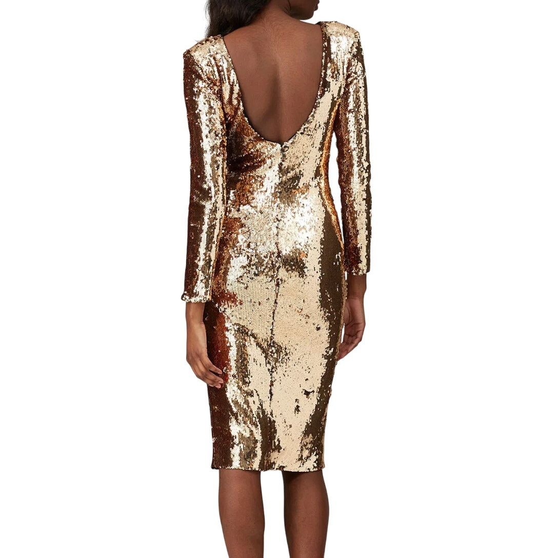 Dress the Population Dress the Population Sequin Natalie Sheath in Gold, Size S Size S / US 4 / IT 40 - 3 Thumbnail