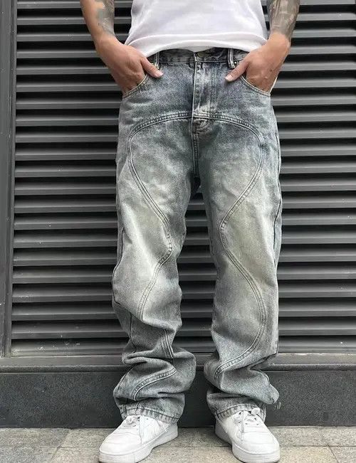 Japanese Brand Street 90’s hiphop washed skateboard hip-hop jeans Size US 34 / EU 50 - 1 Thumbnail