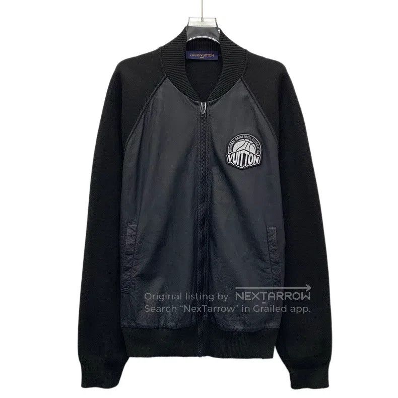 Louis Vuitton NBA Co-Branded Black Logo Embroidered Cow Le