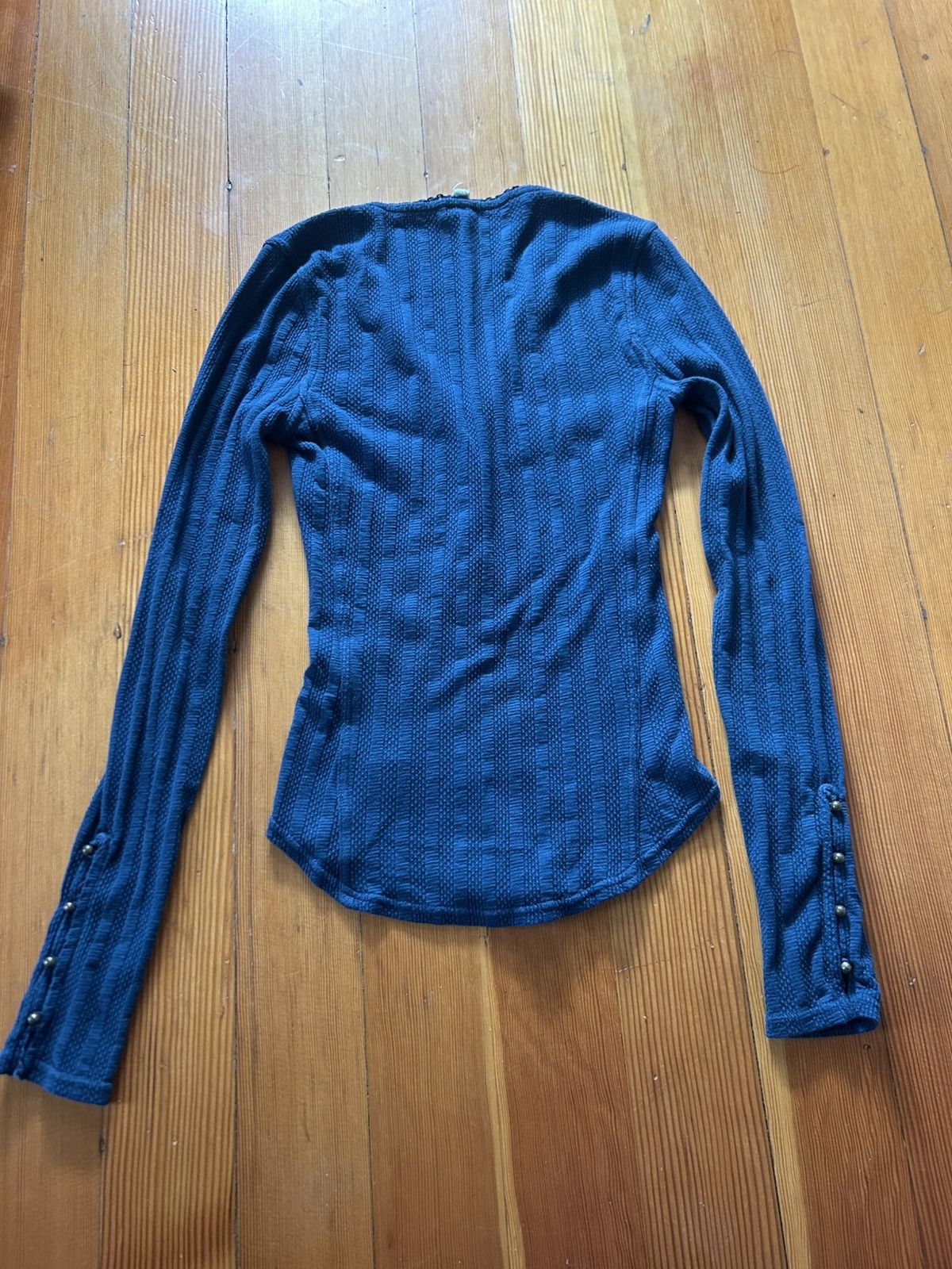 Free People Blue Free People Button Up Henley Size XS / US 0-2 / IT 36-38 - 4 Thumbnail