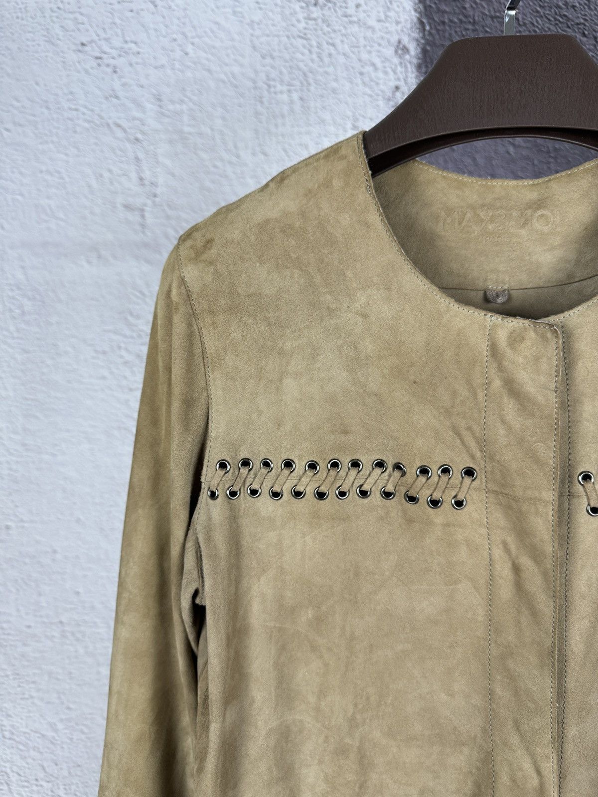 Designer MAX&MOI Paris brown goat suede leather jacket Size L / US 10 / IT 46 - 8 Thumbnail