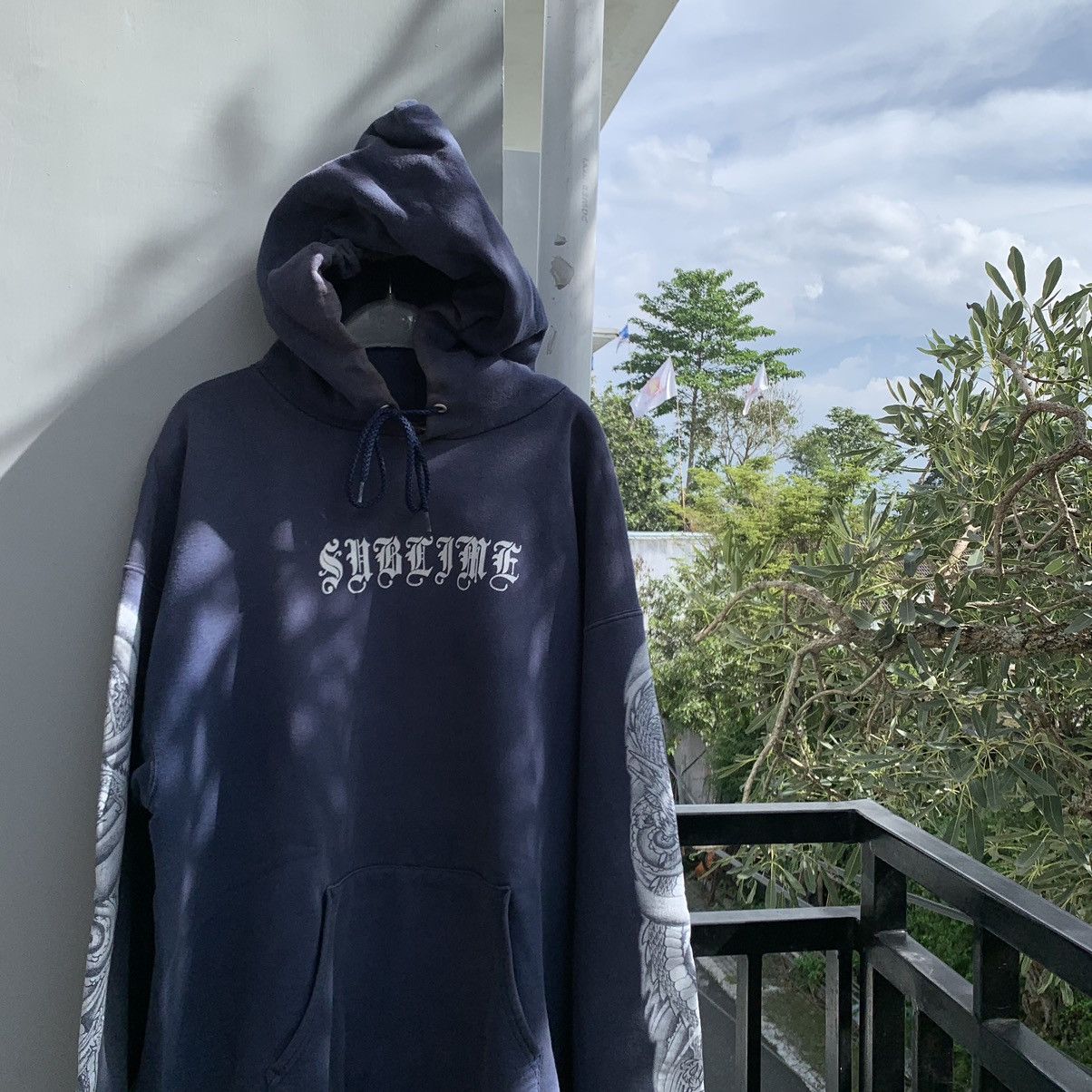 image of Band Tees x Vintage Super X Vintage X Sublime X Pullover Hoodie in Navy, Men's (Size XL)