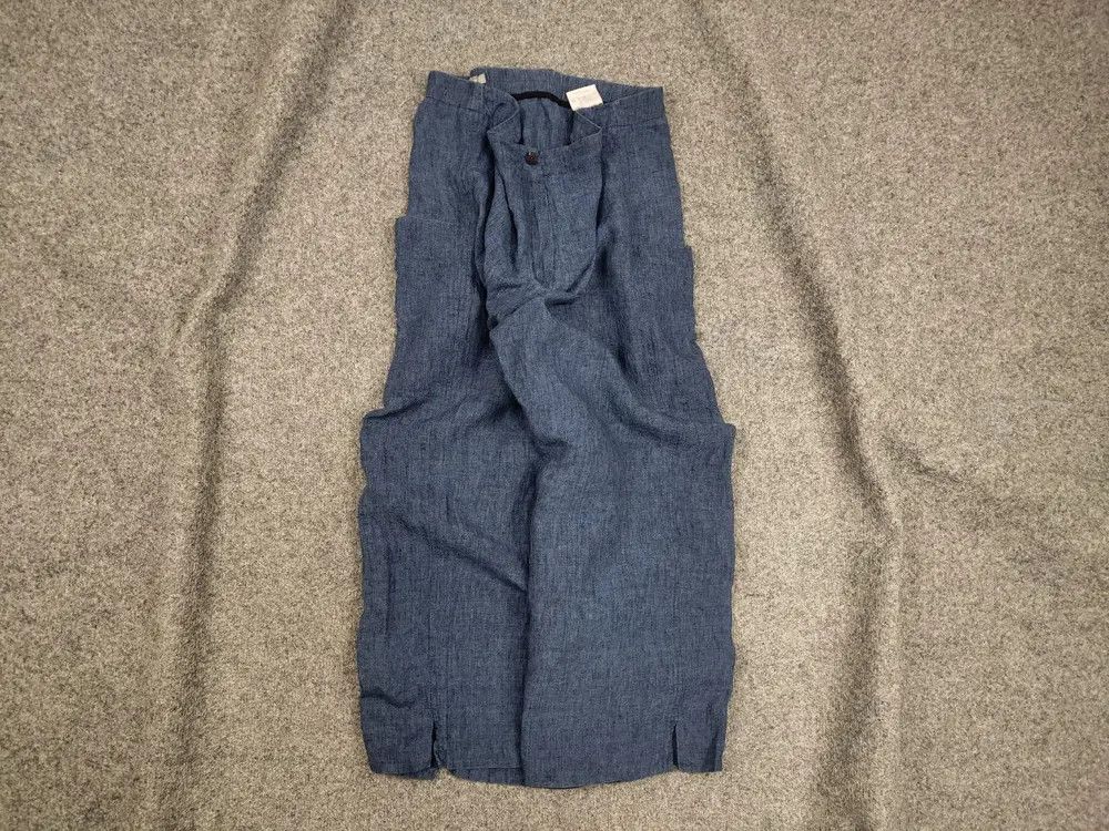 Other Manon Design Blue Light Linen Wide leg Trouser Pocket Pants Size 38" / US 16 / IT 52 - 1 Thumbnail