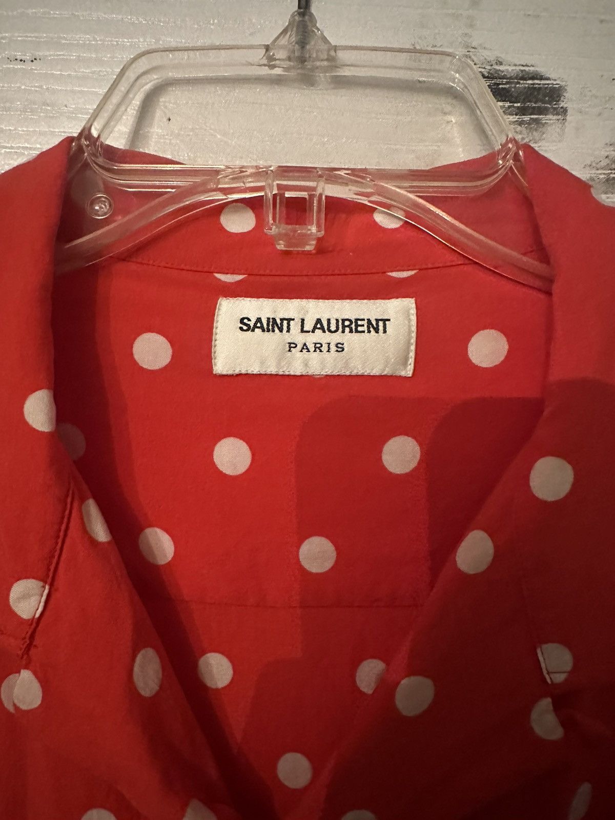 Saint Laurent Paris Saint Laurent Red Polka Dot Shirt Hedi Slimane sz39 Size US M / EU 48-50 / 2 - 3 Thumbnail