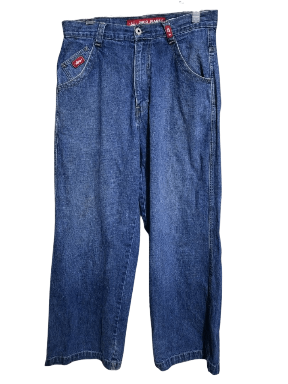 Vintage jnco baggy jeans wide leg crown embroidery