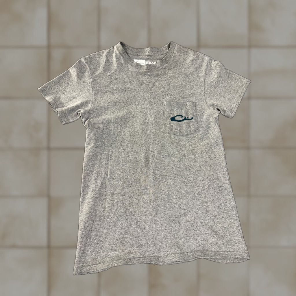 Vintage Drake Waterfowl Systems T-Shirt Mens Small Gray Short Sleeve Pocket Waterfowl Hunting Dog Graphic Size US S / EU 44-46 / 1 - 1 Thumbnail