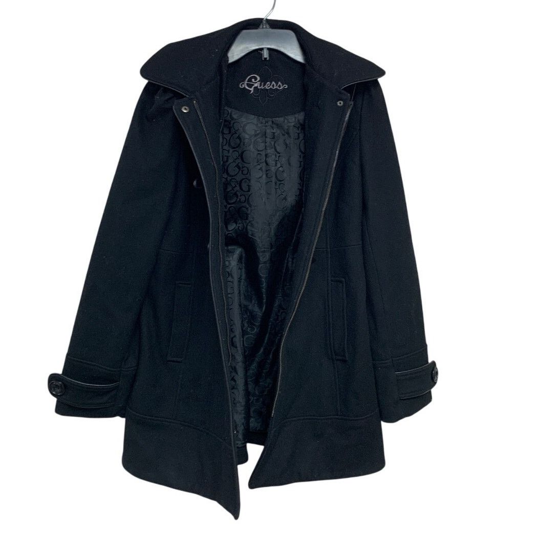 Guess Guess Womens Small Wool Blend Button Up Hooded Long Coat Size S / US 4 / IT 40 - 3 Thumbnail