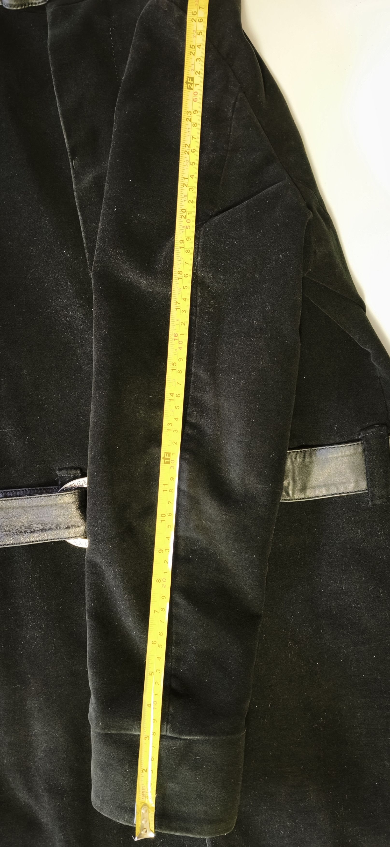 Jean Paul Gaultier Black velvet coat with black leather straps Size US L / EU 52-54 / 3 - 15 Thumbnail