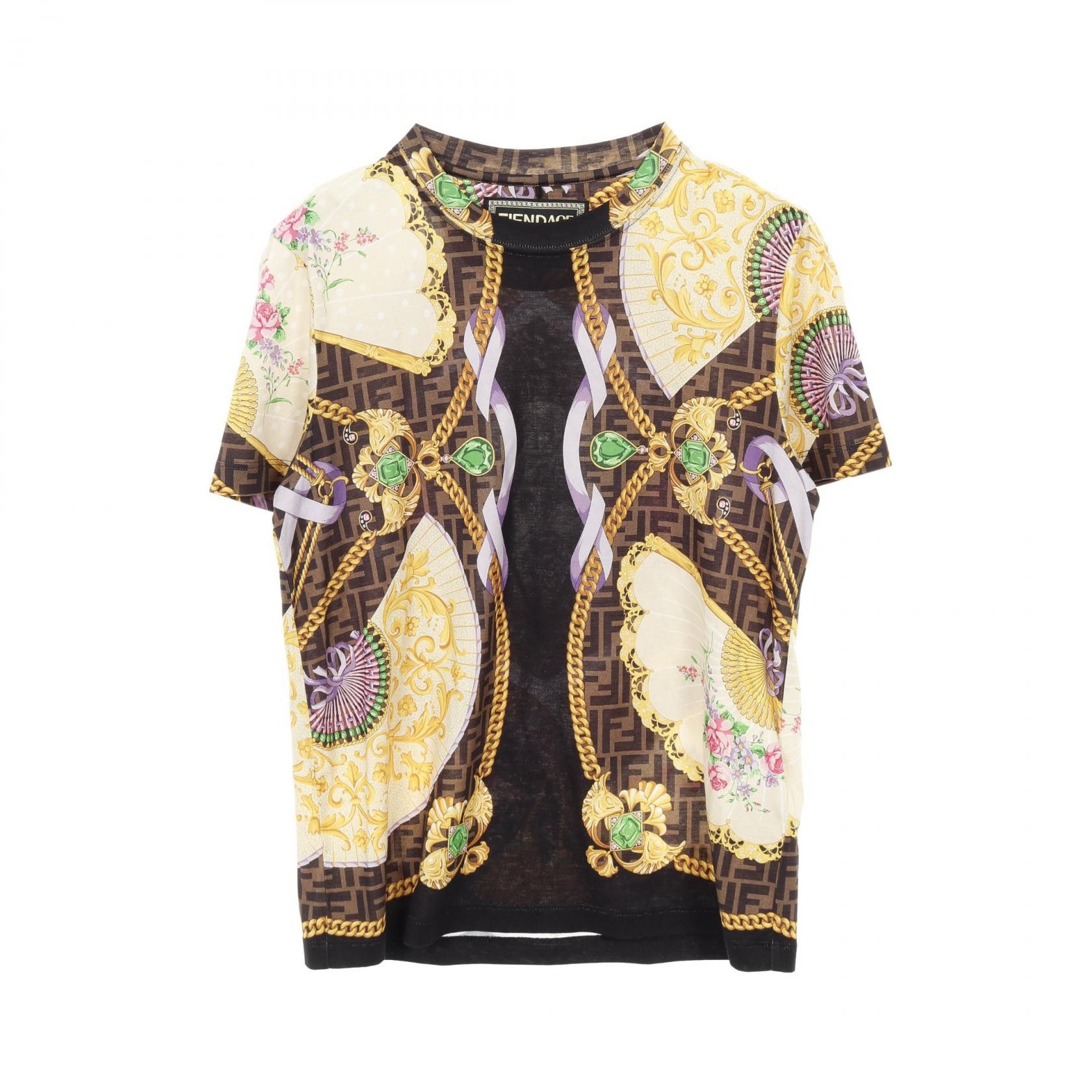 Fendi Fendi Fendi FENDI × VERSACE FENDACE Cotton Top Cotton Tops FS7254 AK6F Size ONE SIZE - 1 Thumbnail