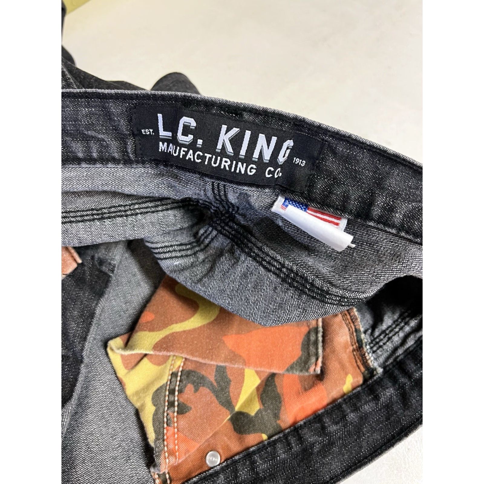 Denime LC KING Mens Jeans 46x30 Black Den im Heavy Duty Work Pants Regular Fits USA Pointer Brand 5-Pocket Style Size US 30 / EU 46 - 6 Thumbnail