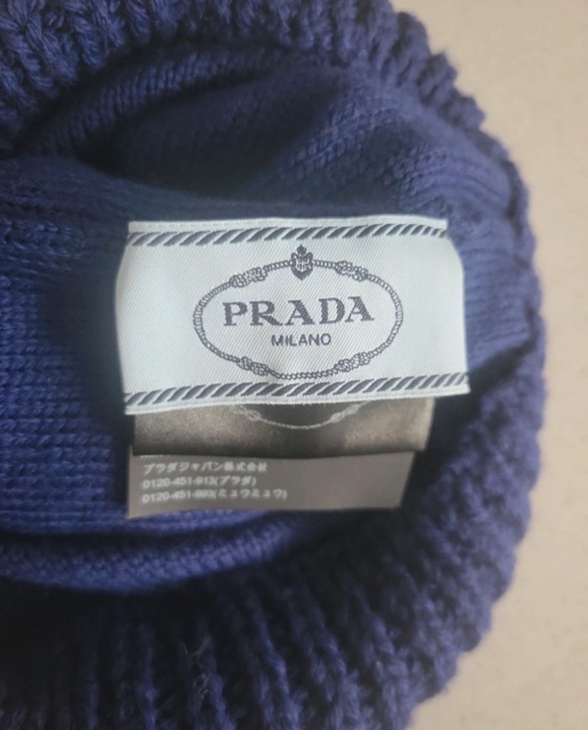 Prada Prada knit Beanie Hat big logo Size ONE SIZE - 3 Thumbnail