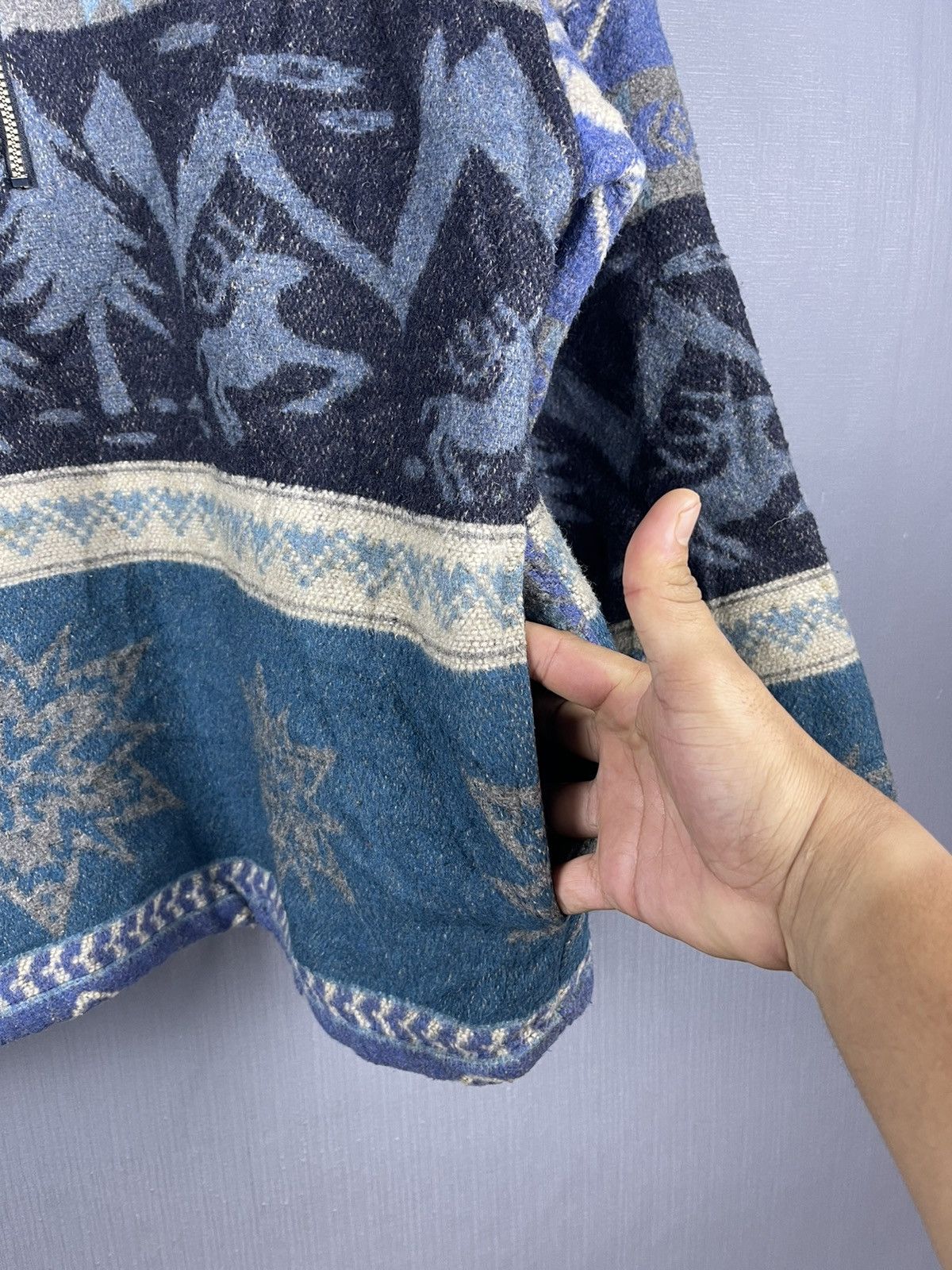 L.L. Bean × Vintage Vintage L.L Bean Portugal Full Printed Ski Motif Half Zipper Size US L / EU 52-54 / 3 - 8 Thumbnail