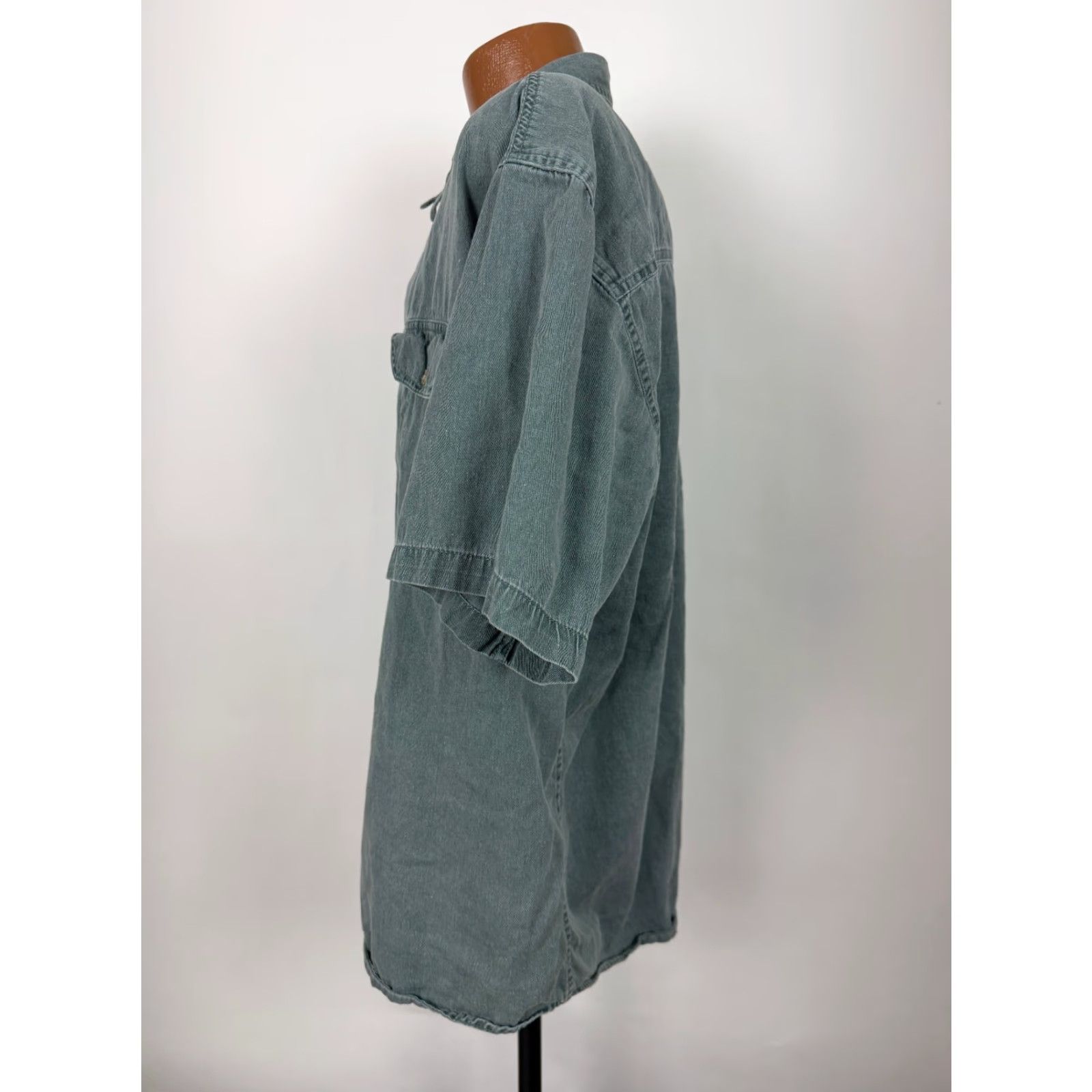 Bugle Boy VINTAGE Bugle Boy Shirt 2XL Button-Up Twill Cotton Green 90s Grunge Outdoor Mens Shirt - Vintage 90s Bugle Boy Shirt Size US XXL / EU 58 / 5 - 5 Thumbnail