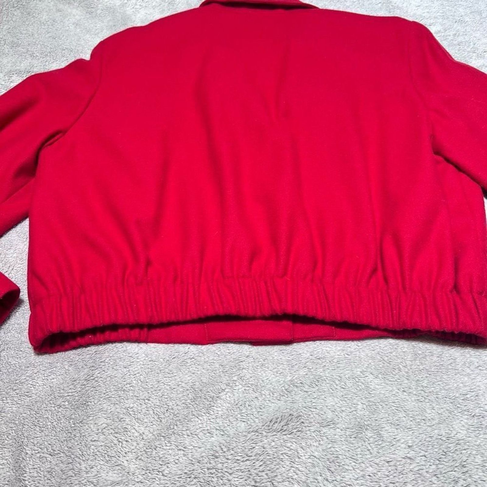 Bill Blass VTG bill blass Red Cropped Bomber Jacket Gold Buttons Size XL / US 12-14 / IT 48-50 - 12 Thumbnail