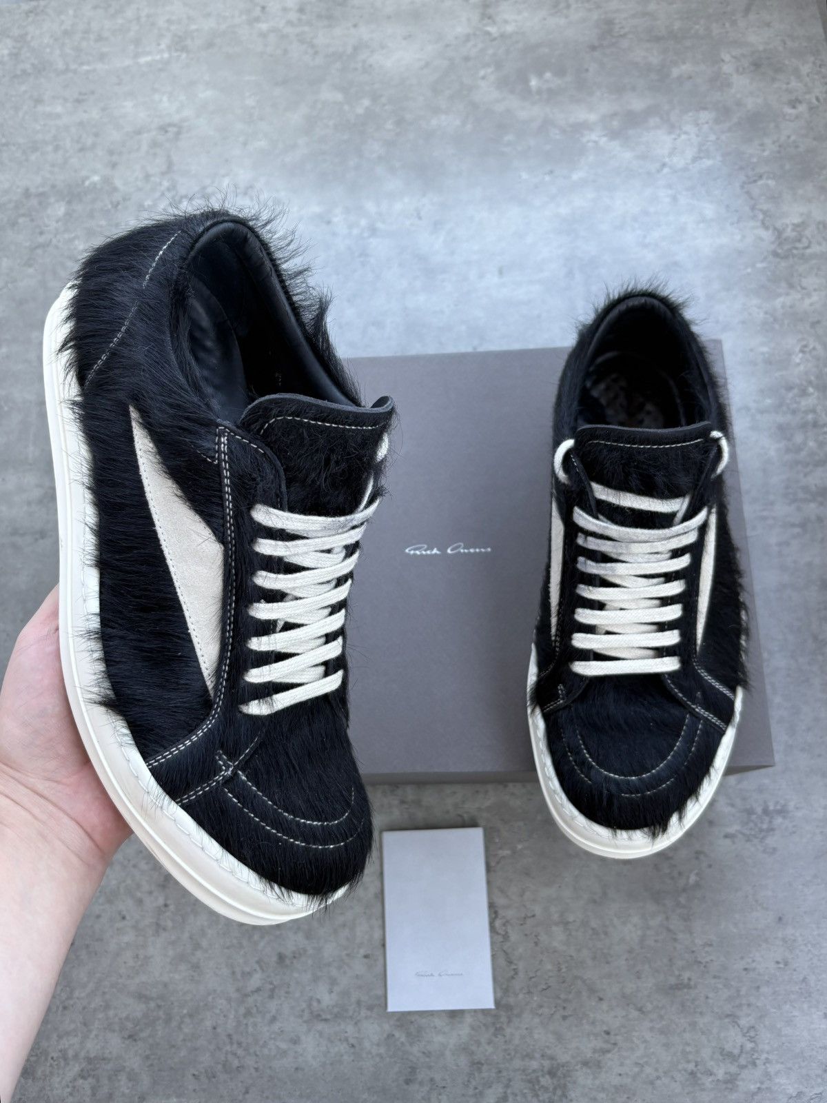 Pre-owned Rick Owens Rick Owen's Mainline Fur Vans Size 42 Shoes In Black