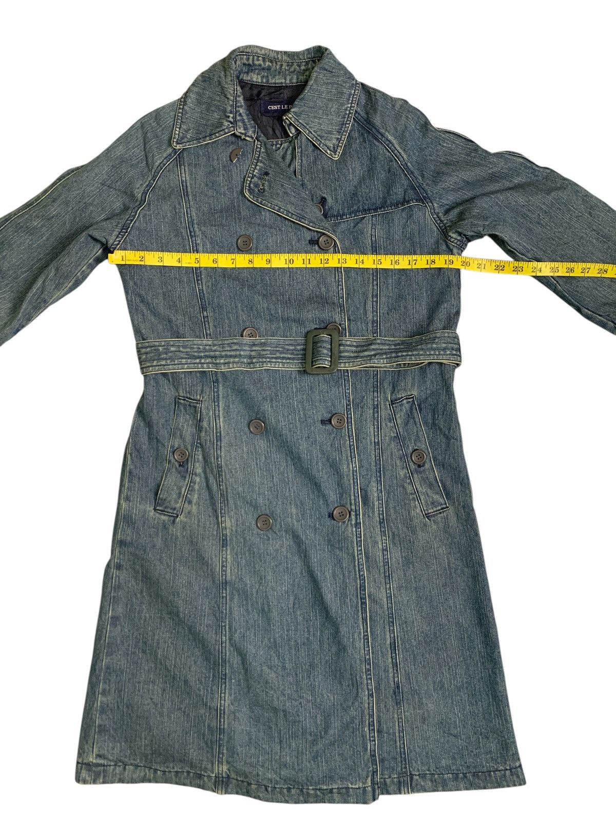 Japanese Brand Rare Design Vintage Cest Le Pied Denim Trench Coat Size M / US 6-8 / IT 42-44 - 8 Thumbnail