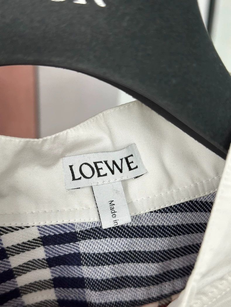Loewe LOEWE Red and blue checkered front and back shirt dress dr Size S / US 4 / IT 40 - 3 Thumbnail