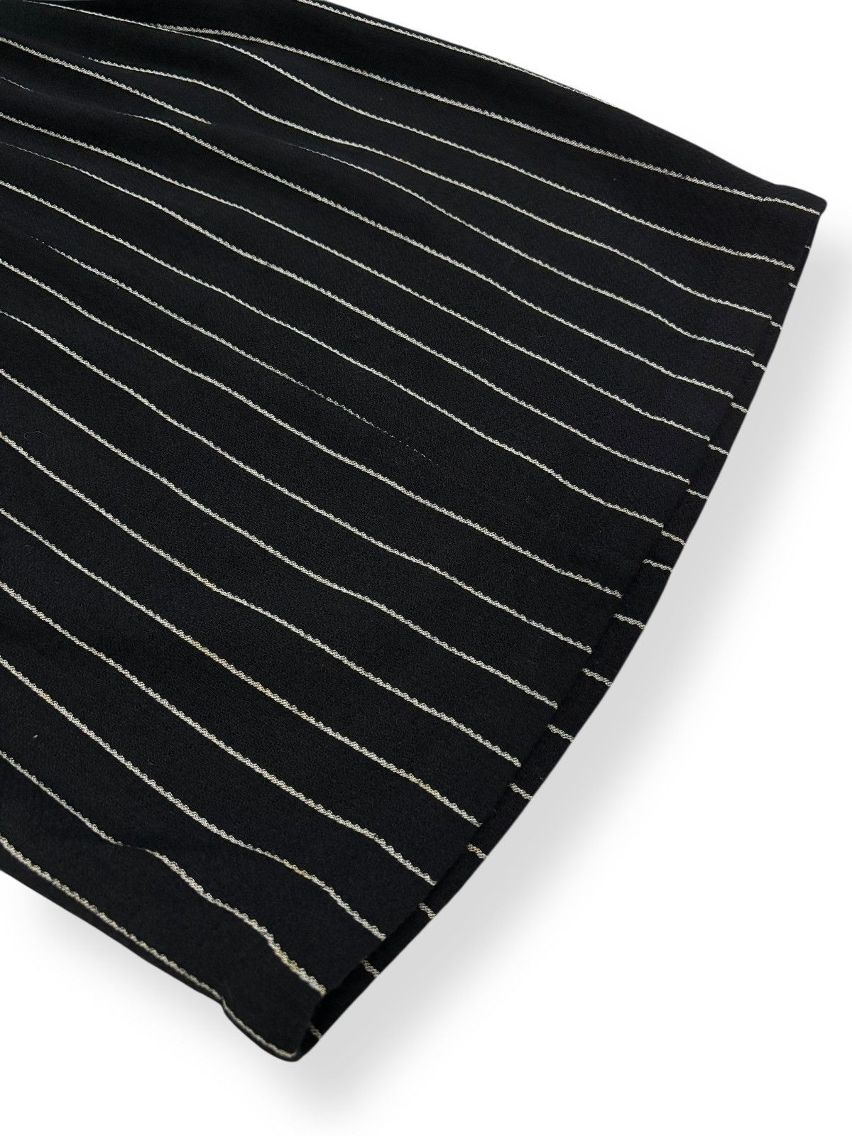 Versace Vintage Gianni Versace Striped Wool Pleated Wrap Midi Skirt Size 26" / US 2 / IT 38 - 5 Thumbnail