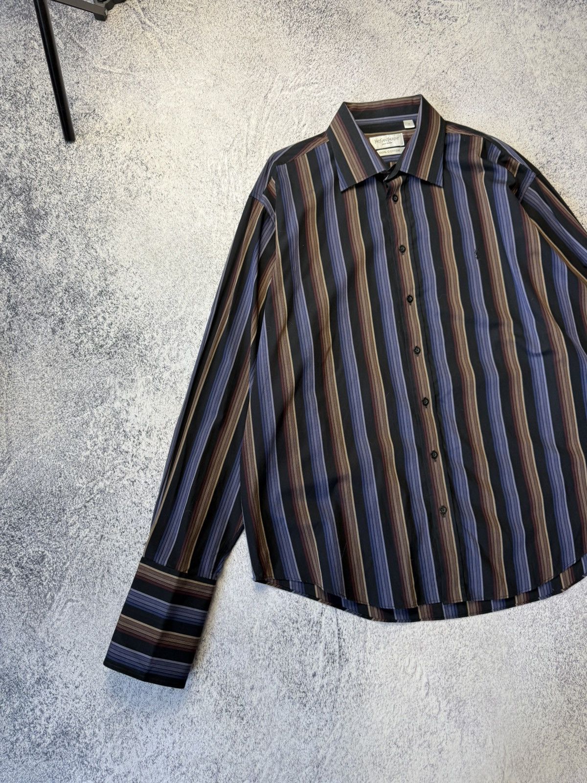 Vintage Yves Saint Laurent Classic Wedding Shirt with Cufflinks Size US XL / EU 56 / 4 - 5 Thumbnail