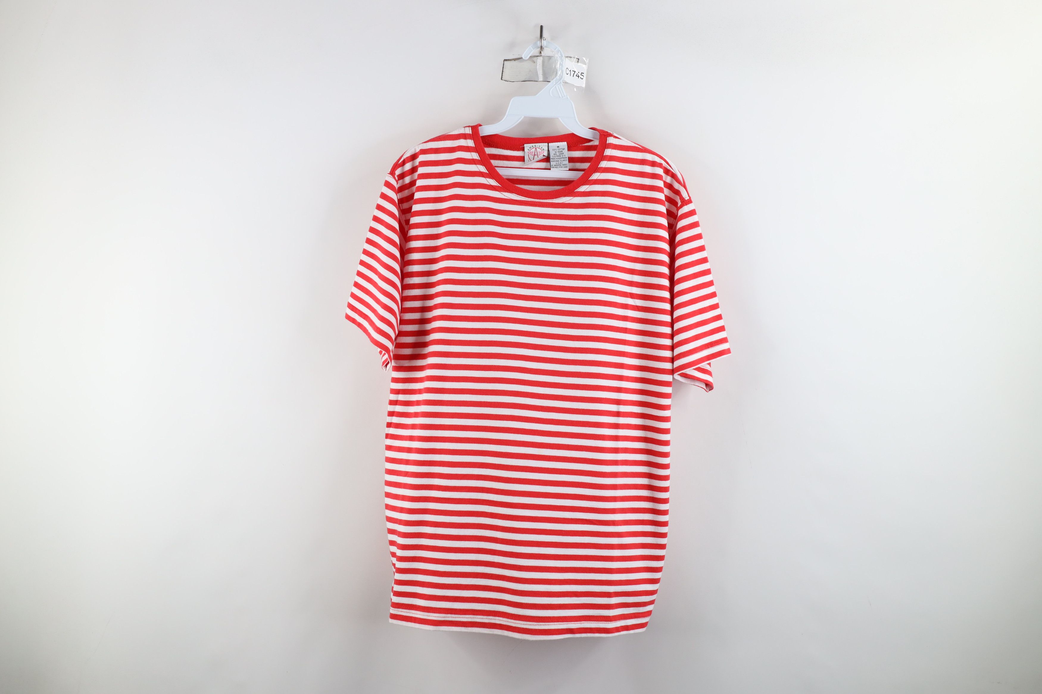 Vintage Vintage 90s Streetwear Cane Striped Short Sleeve T-Shirt USA Size M / US 6-8 / IT 42-44 - 1 Thumbnail