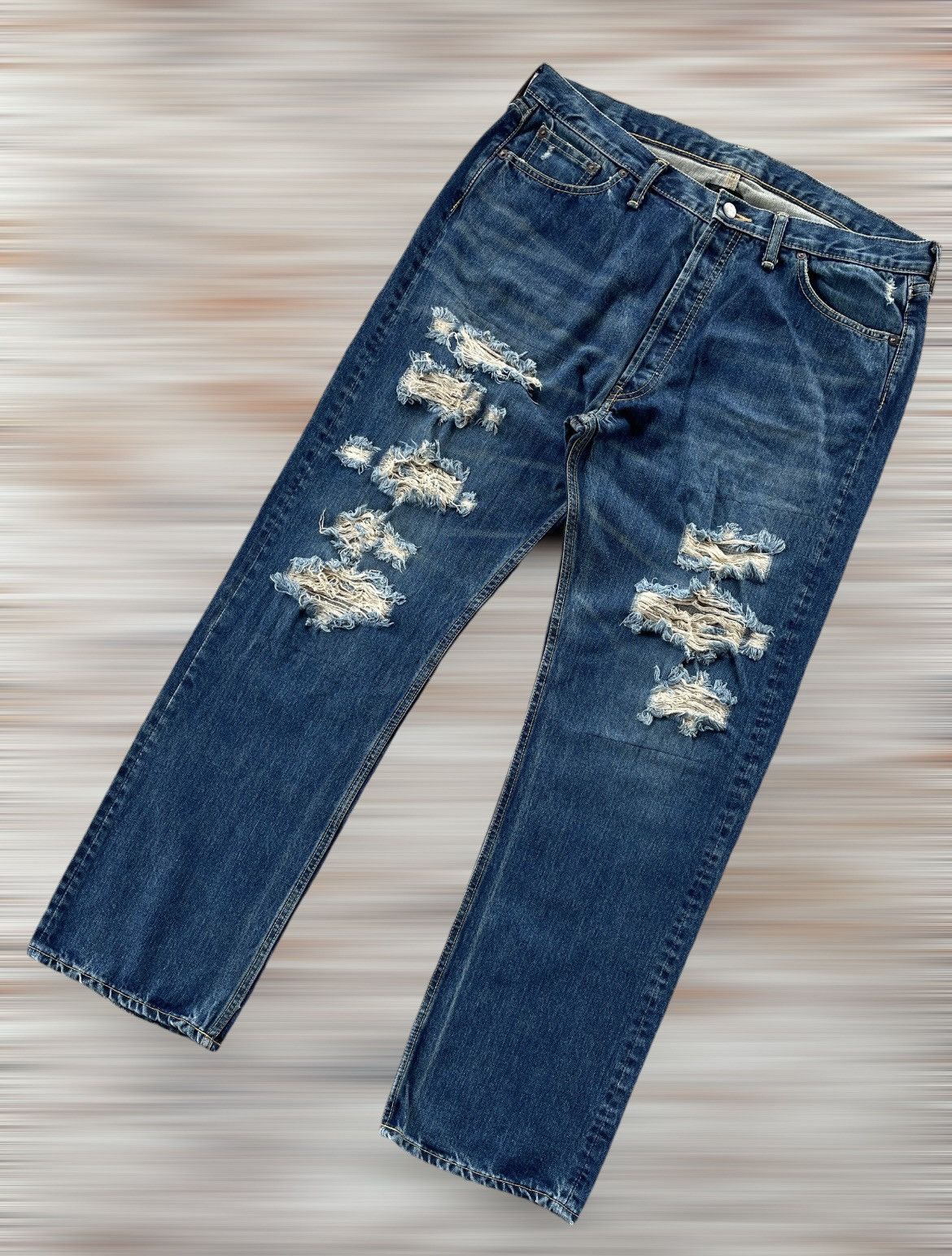 Designer × Fashion Victim × Japanese Brand VICTIM JAPAN DISTRESSED JEANS Size US 37 - 2 Thumbnail