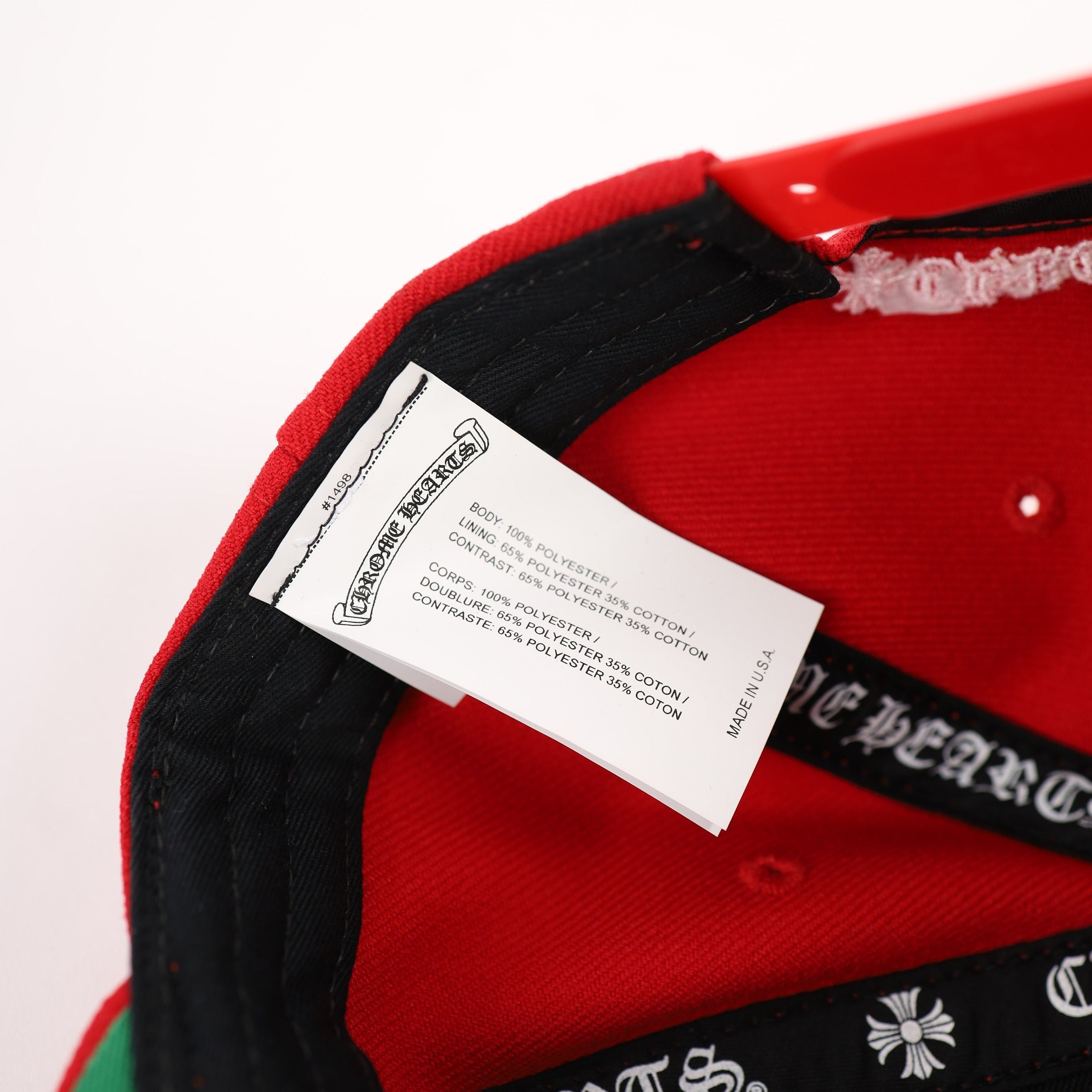 Chrome Hearts CH RED 6 PANEL HAT Size ONE SIZE - 5 Thumbnail