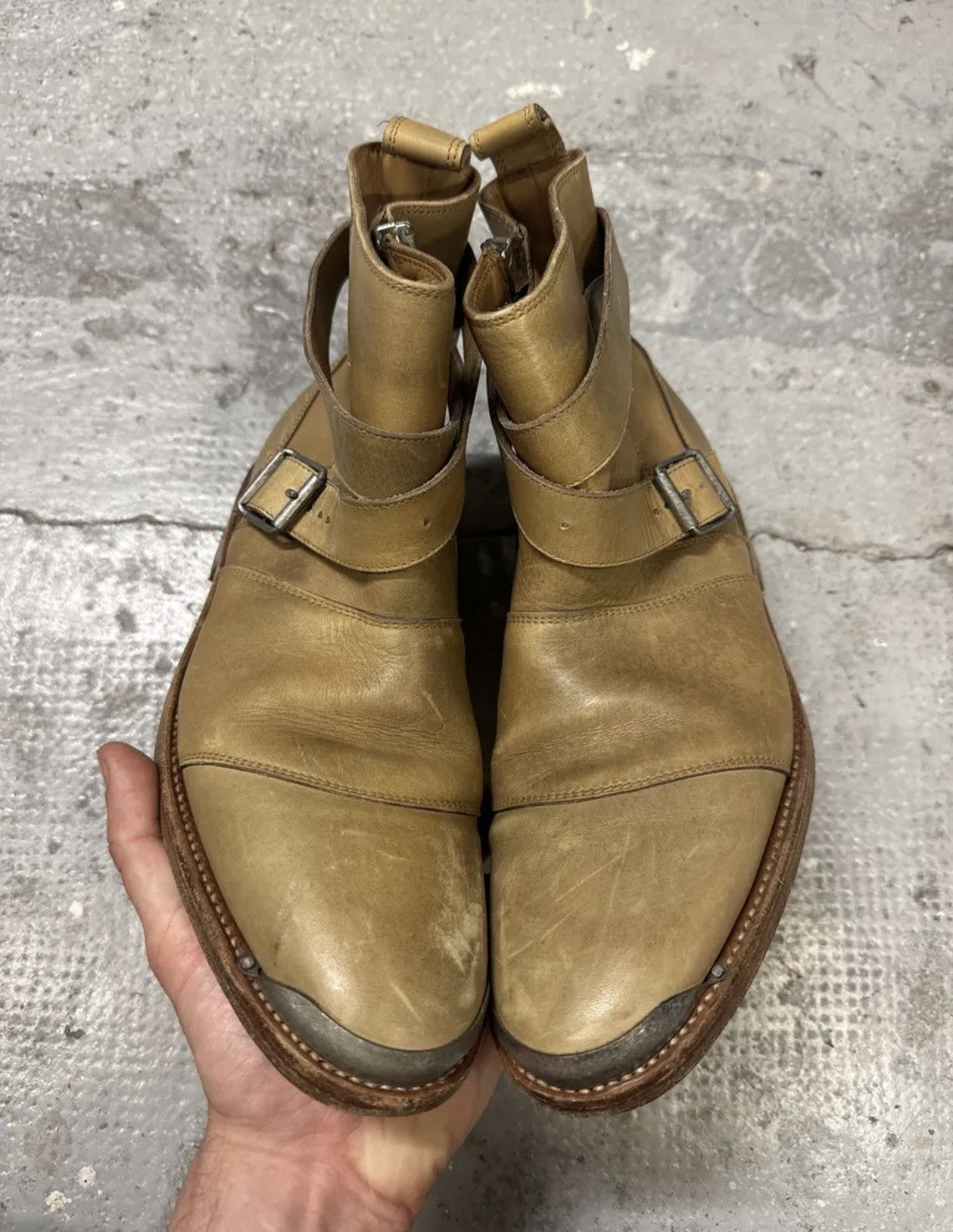 Balmain Archive Balmain Camel Leather Moto Boots Size US 9 / EU 42 - 3 Thumbnail