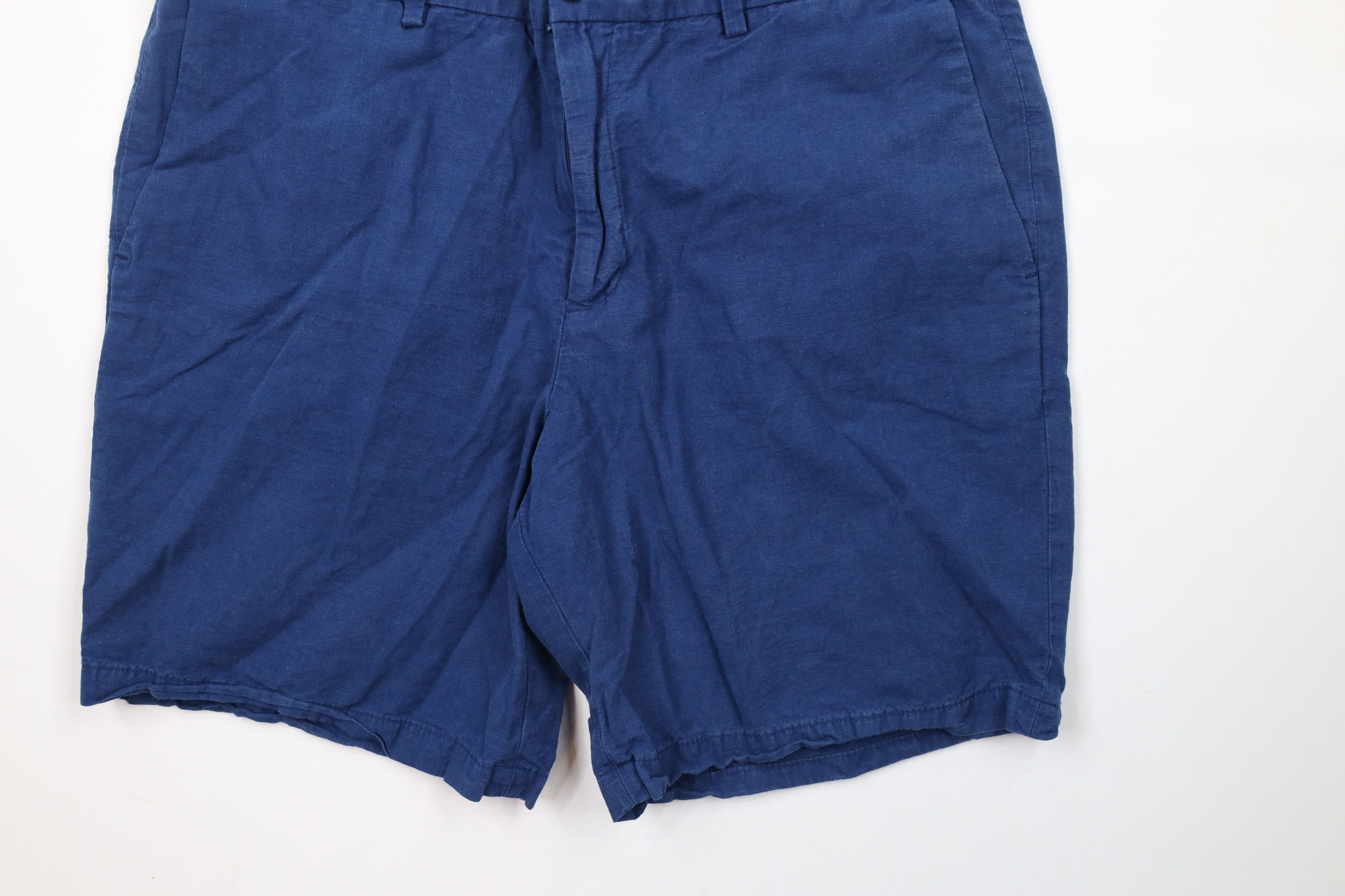 Banana Republic × Vintage Banana Republic Linen Blend Above Knee Chino Shorts Blue Size US 36 / EU 52 - 4 Thumbnail