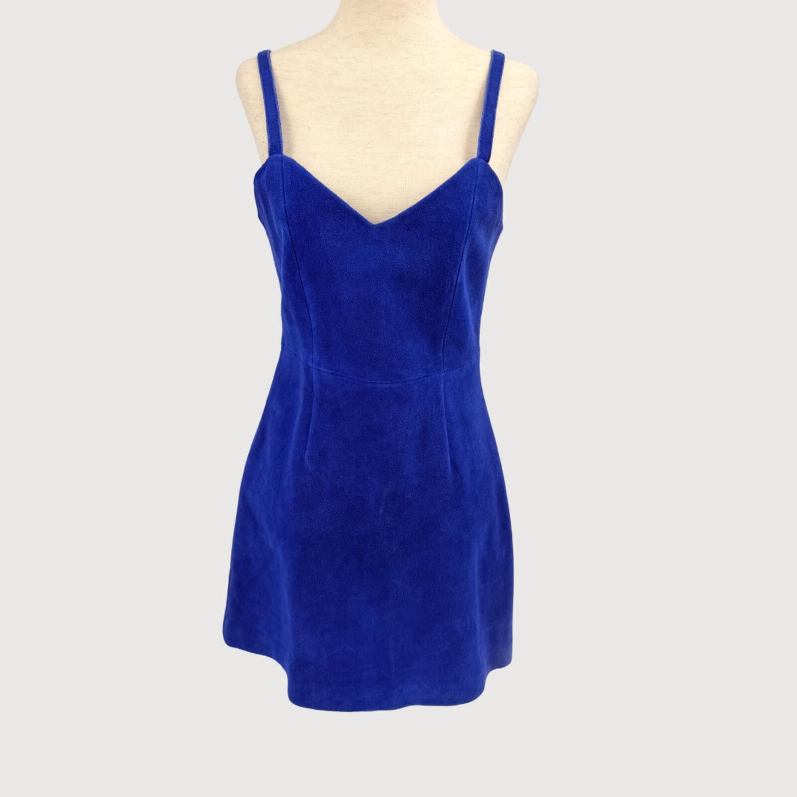 SLY SLY Suede Mini A-Line Dress Blue S Size S / US 4 / IT 40 - 1 Thumbnail