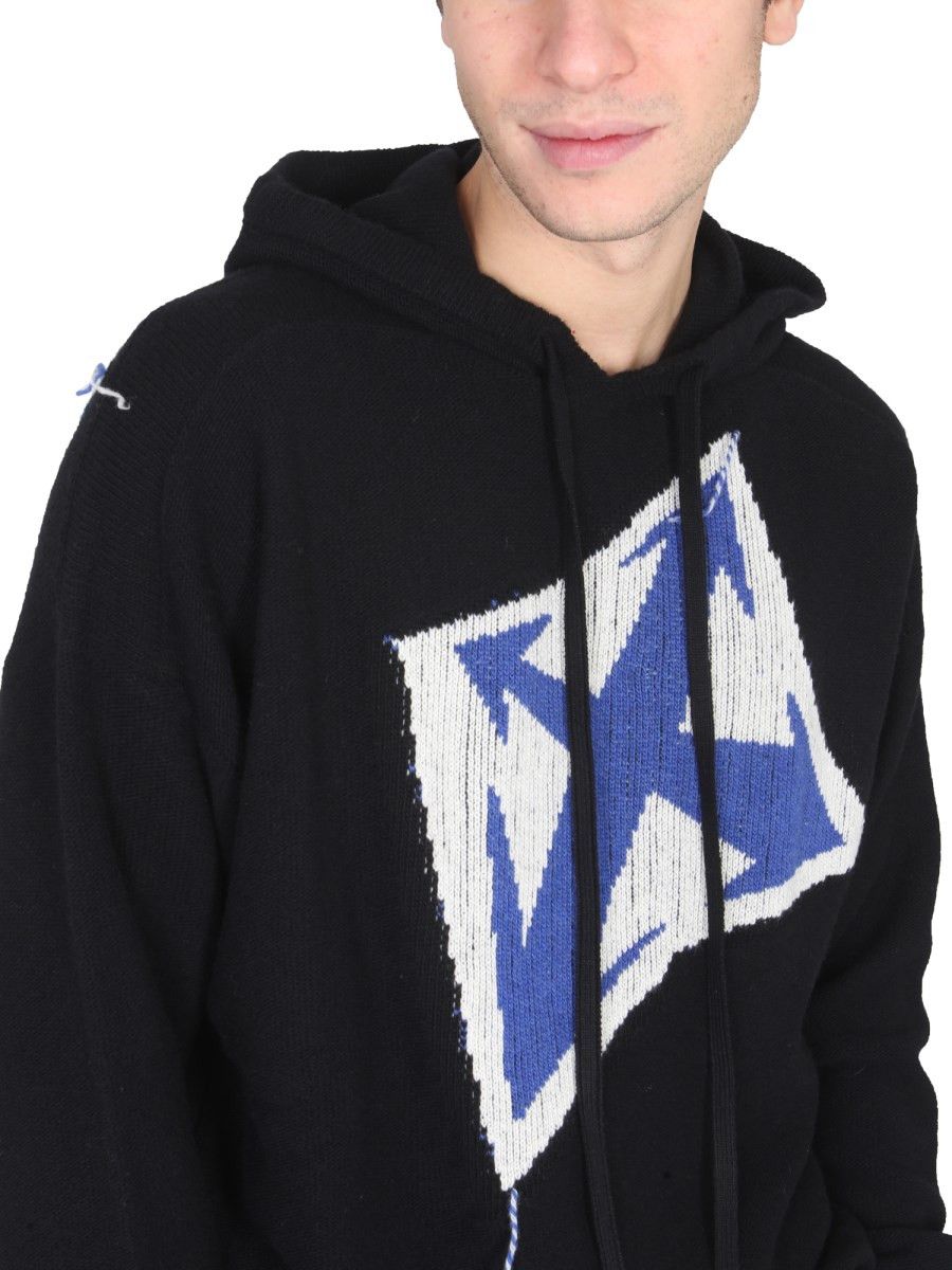 Off-White o1y0225 Logo Hooded Coat in Black Size US S / EU 44-46 / 1 - 2 Thumbnail