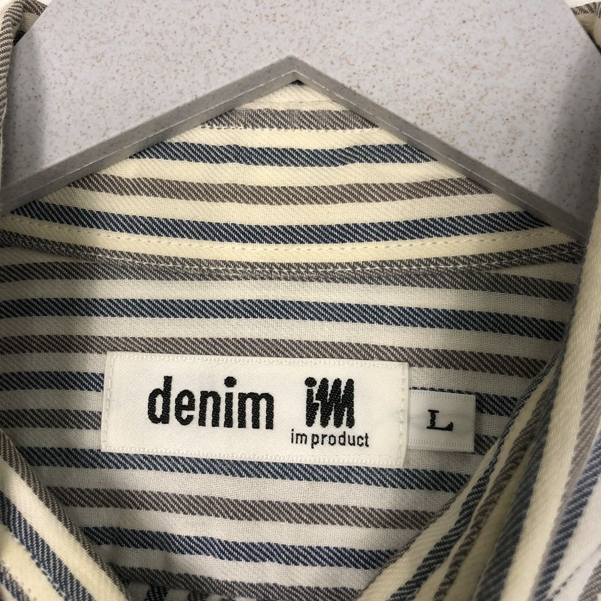 Issey Miyake × Japanese Brand × Vintage 💥ISSEY MIYAKE IM DENIM STRIPE BUTTON SHIRT Size US L / EU 52-54 / 3 - 8 Thumbnail