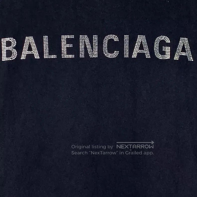 Balenciaga Balenciaga Black Logo Letter Diamond-Studded Cotton Short Size US XS / EU 42 / 0 - 5 Thumbnail