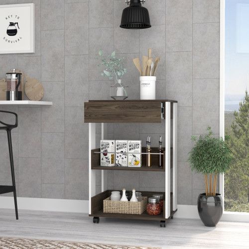 Designer × Homemade Kitchen Cart Coron with Drawer, Three-Tier Shelves and Caste Size US L / EU 52-54 / 3 - 1 Thumbnail