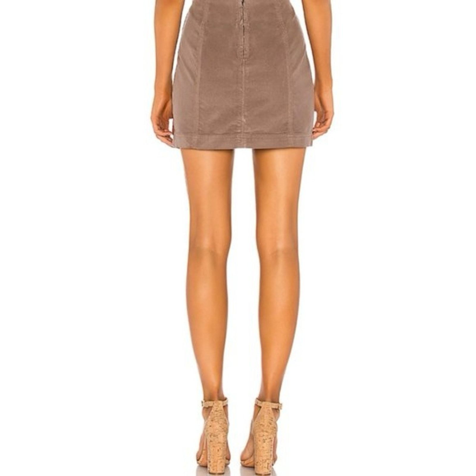 Free People Free People Modern Femme Corduroy Mini Skirt Womens 2 Taupe Size 26" / US 2 / IT 38 - 4 Thumbnail