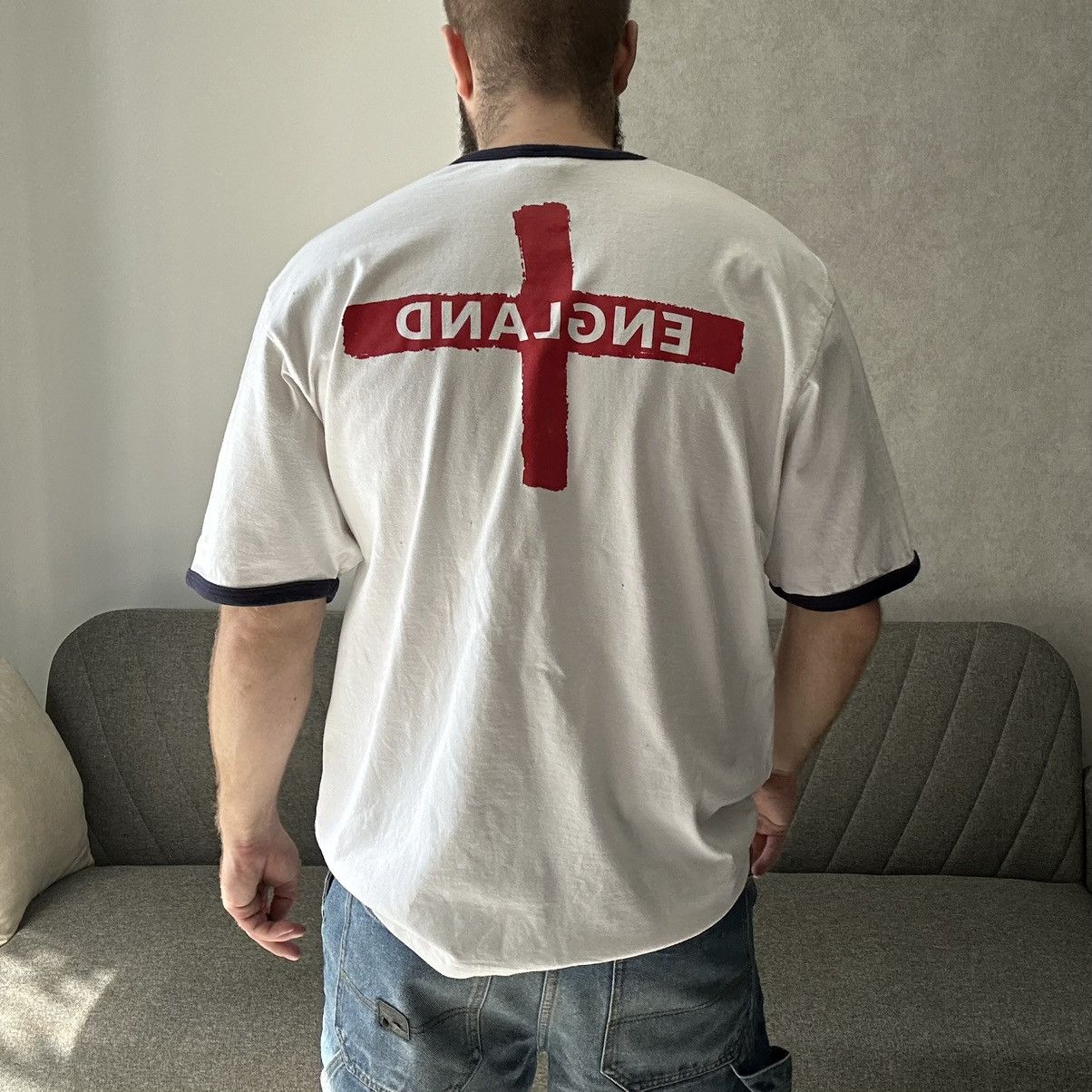 New England Outerwear × Vintage Vintage England T-shirts Big Logo Y2K Style USA 00s Size US XL / EU 56 / 4 - 2 Thumbnail